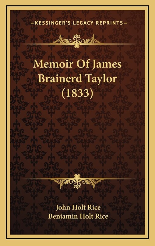 Front cover_Memoir Of James Brainerd Taylor (1833)