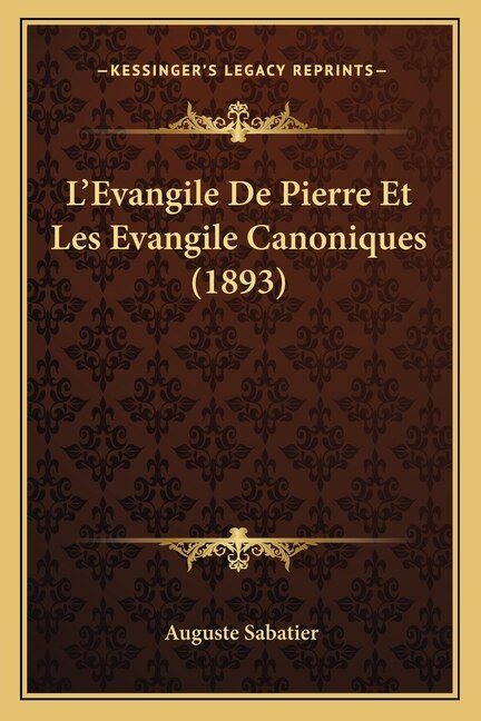 Front cover_L'Evangile De Pierre Et Les Evangile Canoniques (1893)