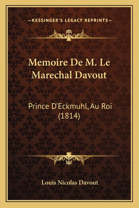 Front cover_Memoire De M. Le Marechal Davout