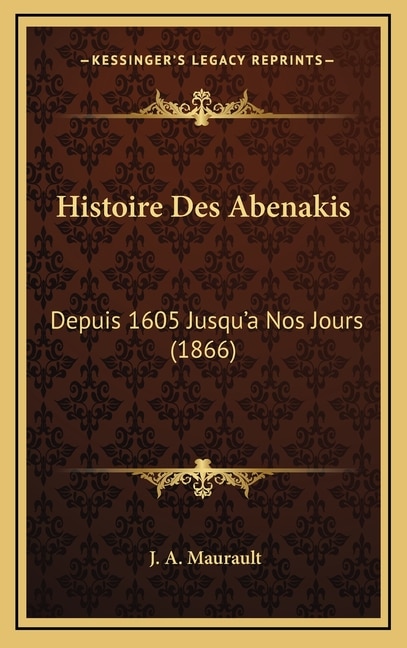 Front cover_Histoire Des Abenakis