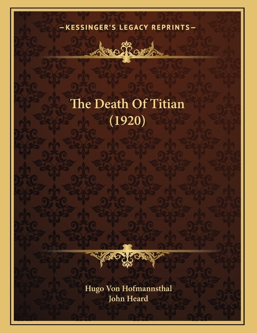 Couverture_The Death Of Titian (1920)