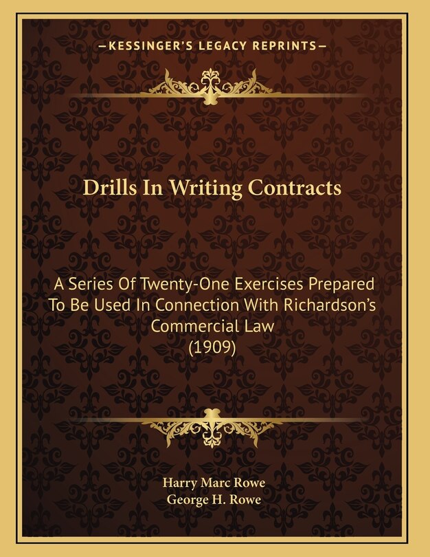Front cover_Drills In Writing Contracts