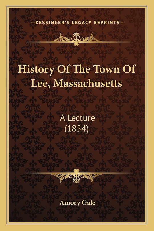Couverture_History Of The Town Of Lee, Massachusetts