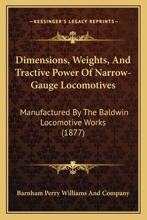 Front cover_Dimensions, Weights, And Tractive Power Of Narrow-Gauge Locomotives