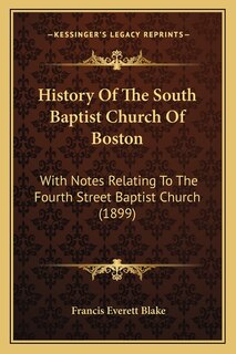 Front cover_History Of The South Baptist Church Of Boston