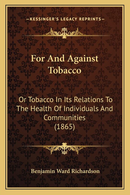 Front cover_For And Against Tobacco