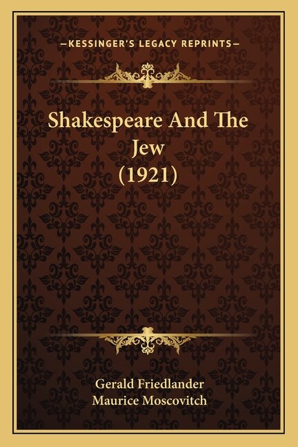 Couverture_Shakespeare And The Jew (1921)
