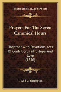 Couverture_Prayers For The Seven Canonical Hours