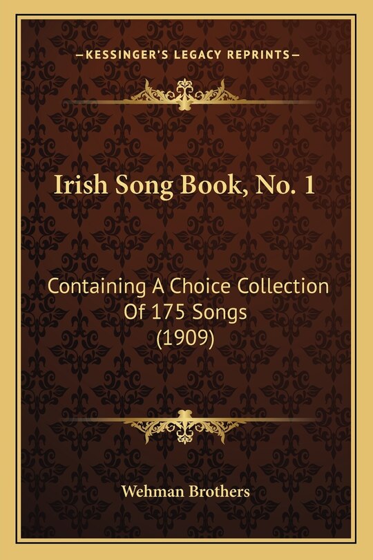 Front cover_Irish Song Book, No. 1