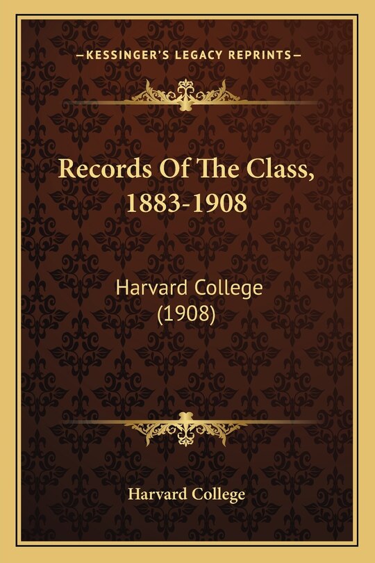 Front cover_Records Of The Class, 1883-1908