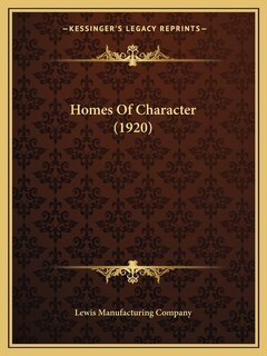 Front cover_Homes Of Character (1920)