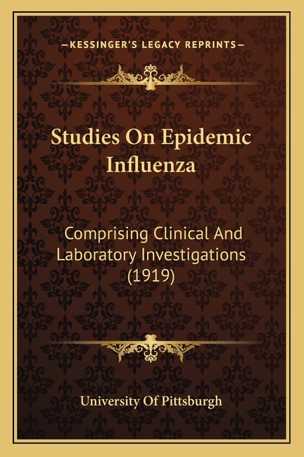 Front cover_Studies On Epidemic Influenza