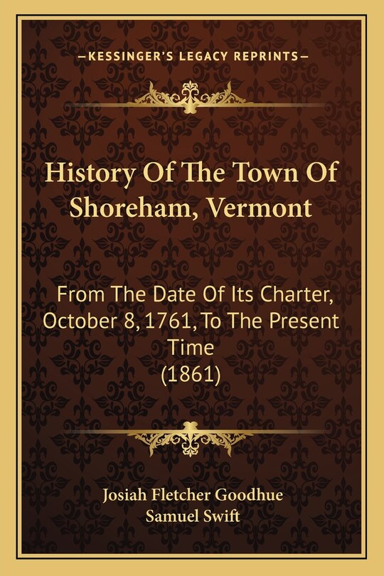 Front cover_History Of The Town Of Shoreham, Vermont