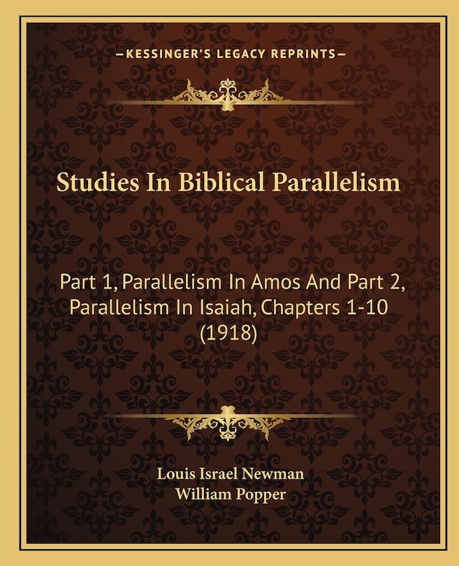 Front cover_Studies In Biblical Parallelism