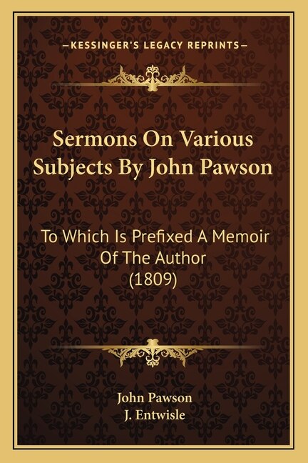 Front cover_Sermons On Various Subjects By John Pawson