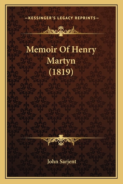 Front cover_Memoir Of Henry Martyn (1819)