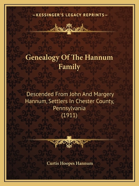 Front cover_Genealogy Of The Hannum Family