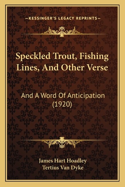 Couverture_Speckled Trout, Fishing Lines, And Other Verse