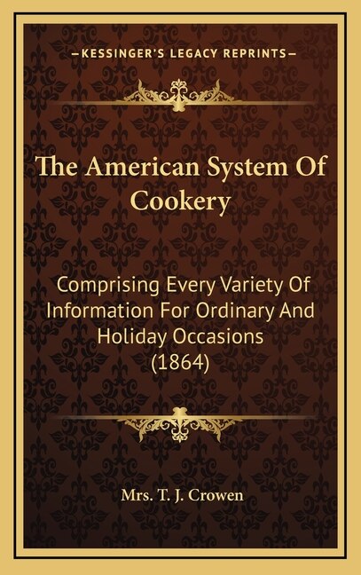 Front cover_The American System Of Cookery