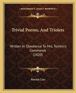 Couverture_Trivial Poems, And Triolets