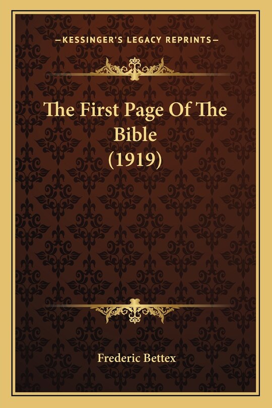 Front cover_The First Page Of The Bible (1919)