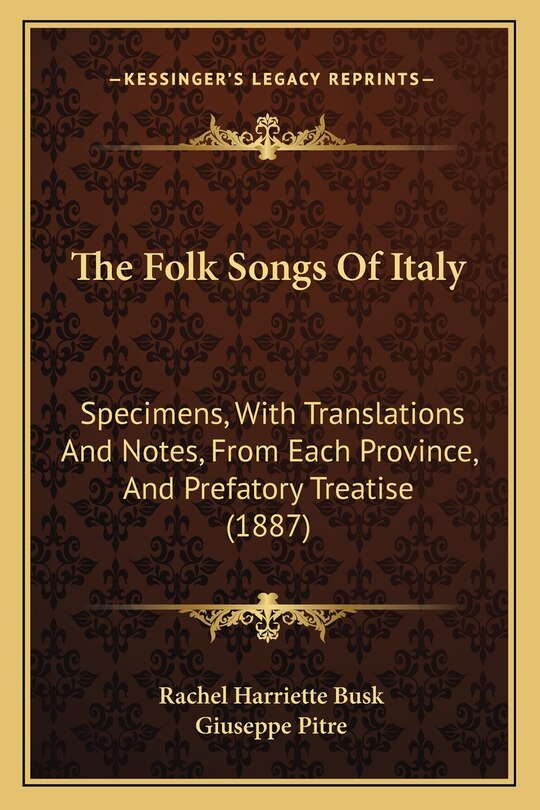 Front cover_The Folk Songs Of Italy