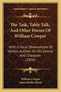 Front cover_The Task, Table Talk, And Other Poems Of William Cowper