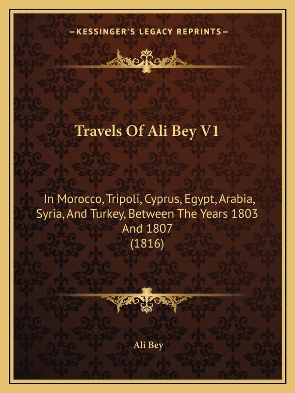 Couverture_Travels Of Ali Bey V1