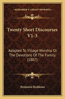 Front cover_Twenty Short Discourses V1-3