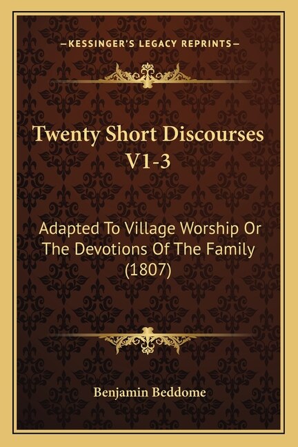 Front cover_Twenty Short Discourses V1-3