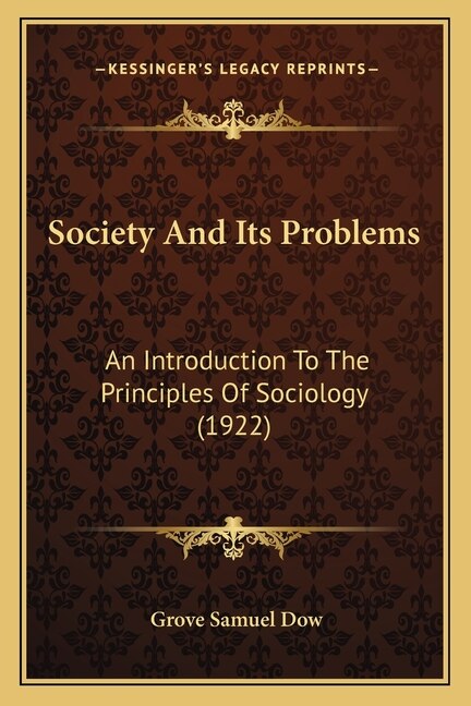 Couverture_Society And Its Problems