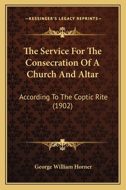 Front cover_The Service For The Consecration Of A Church And Altar