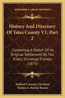 Couverture_History And Directory Of Yates County V1, Part 2