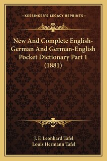 Front cover_New And Complete English-German And German-English Pocket Dictionary Part 1 (1881)