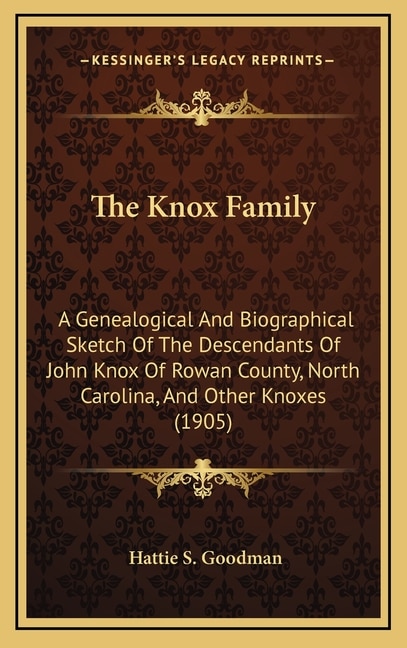 Front cover_The Knox Family