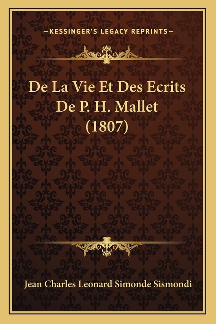 Front cover_De La Vie Et Des Ecrits De P. H. Mallet (1807)