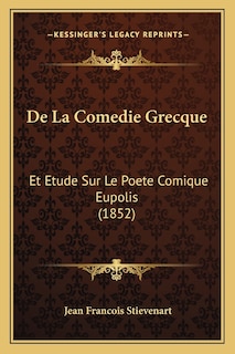 Front cover_De La Comedie Grecque