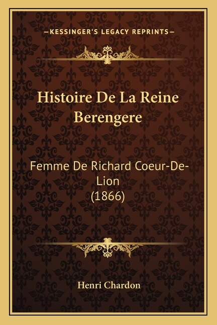 Front cover_Histoire De La Reine Berengere