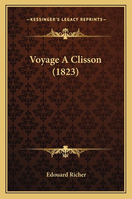 Front cover_Voyage A Clisson (1823)