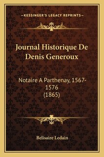Couverture_Journal Historique De Denis Generoux