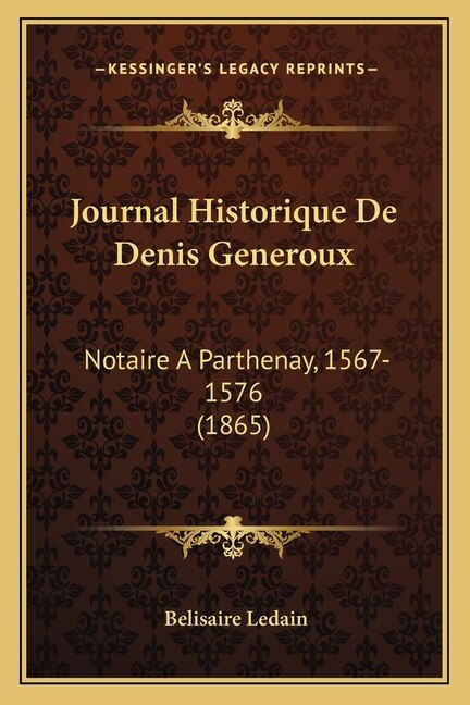 Couverture_Journal Historique De Denis Generoux