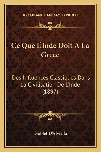 Couverture_Ce Que L'Inde Doit A La Grece