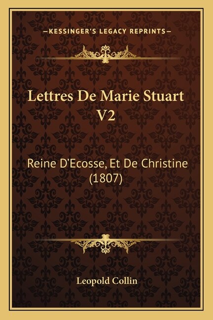 Front cover_Lettres De Marie Stuart V2