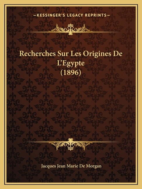 Couverture_Recherches Sur Les Origines De L'Egypte (1896)