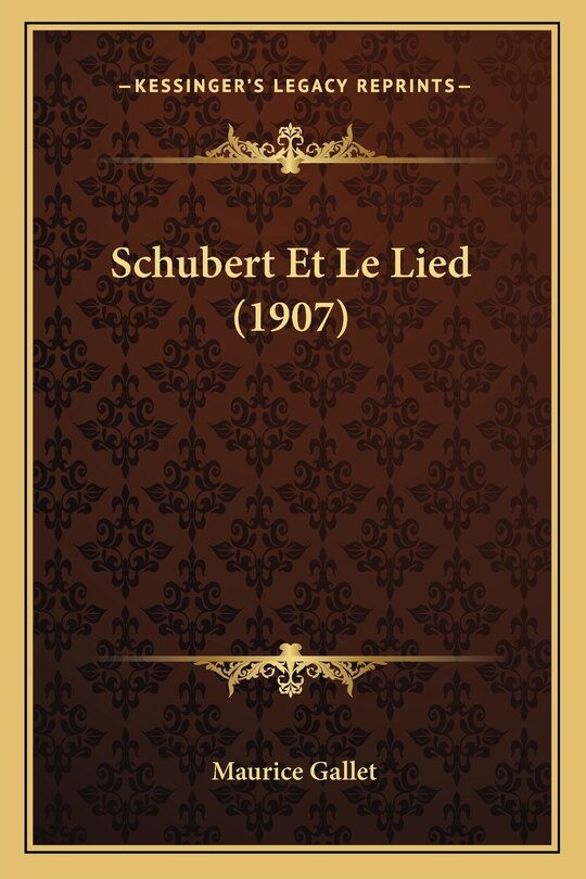 Front cover_Schubert Et Le Lied (1907)