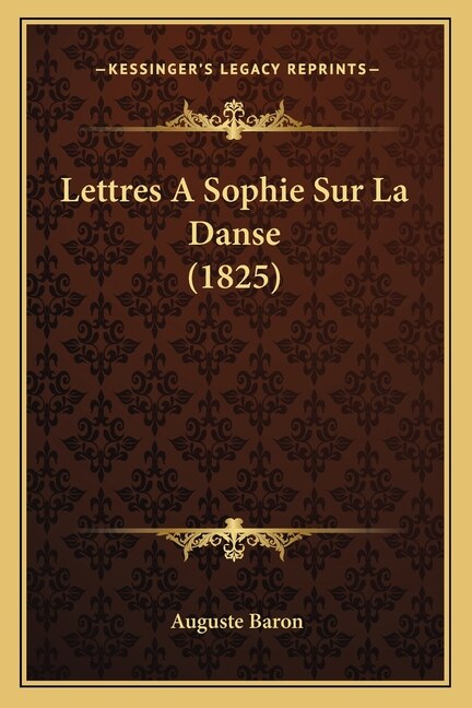 Front cover_Lettres A Sophie Sur La Danse (1825)