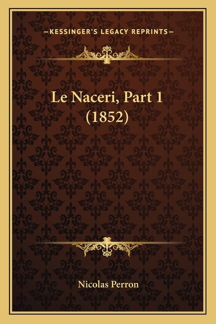 Front cover_Le Naceri, Part 1 (1852)