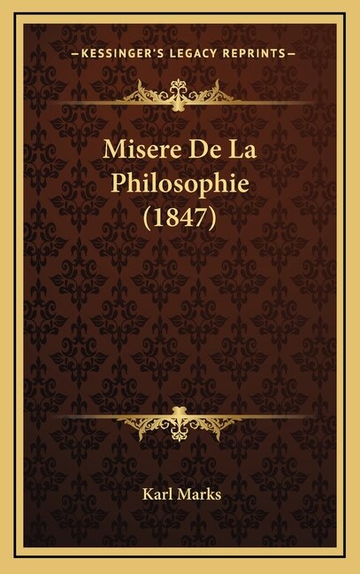 Front cover_Misere De La Philosophie (1847)