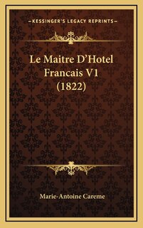 Front cover_Le Maitre D'Hotel Francais V1 (1822)