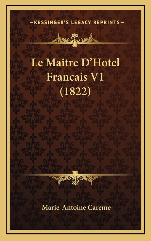 Front cover_Le Maitre D'Hotel Francais V1 (1822)
